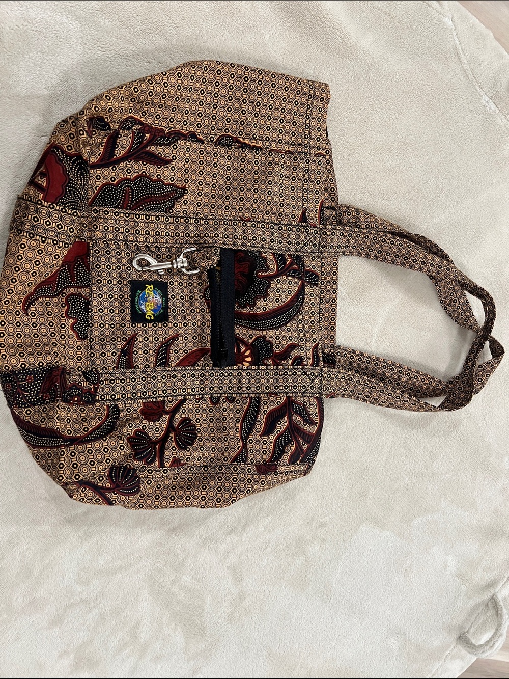 Patterned Brown & Red Everyday Tote Bag